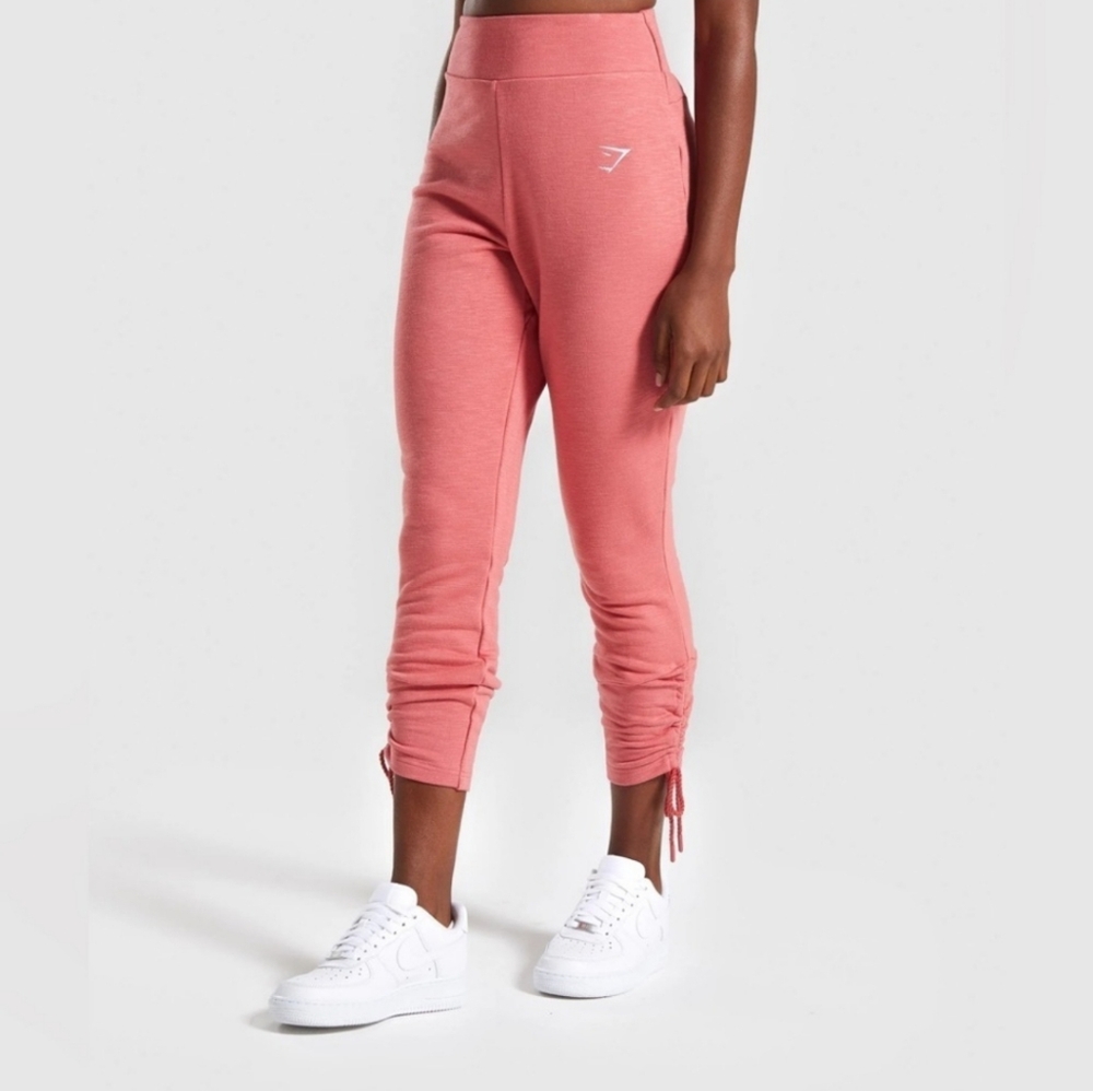 Gymshark Jogger Pants Salmon  Ruched Ankle Size Medium